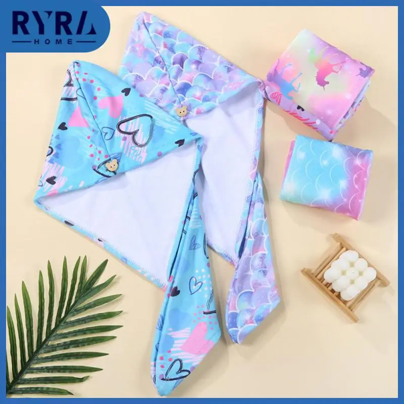 

Superfine Fiber Convenient Dry Hair Cap Durable Printed Hair Dried Hat Resistant To Shedding Absorbent Hair Cap 1pc Multicolor