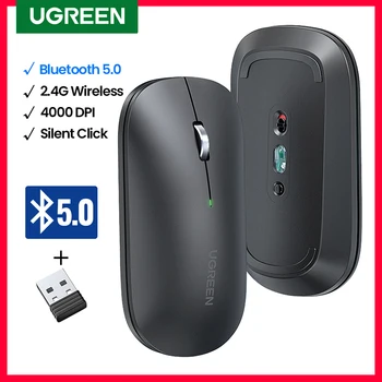 UGREEN Mouse Wireless Bluetooth Silent Mouse 4000 DPI For MacBook Tablet Computer Laptop PC Mice Slim Quiet 2.4G Wireless Mouse 1