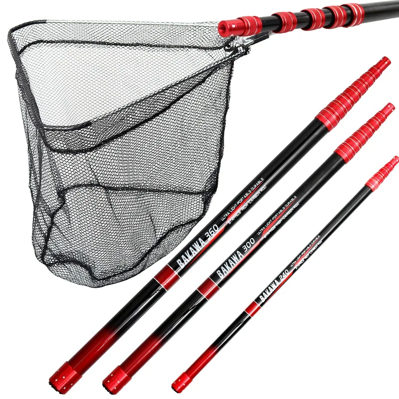 

BAKAWA Fishing Hand Net High Carbon Ultralight Portable Fly Folding Telescopic Rock Stream Lure Sea Rod Casting Spinning Tackle