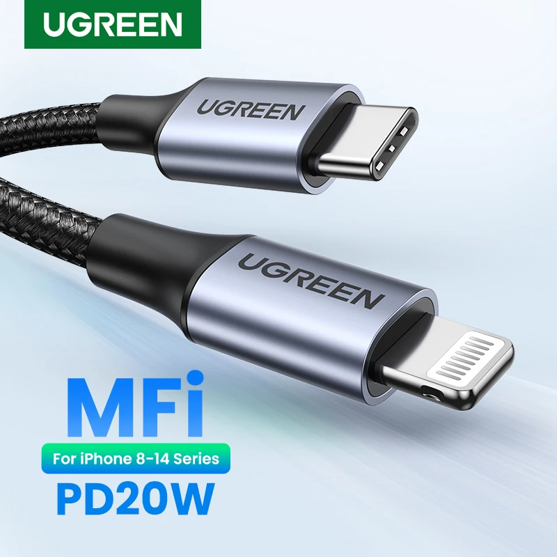 

Ugreen MFI PD20W USB C To Lightning Cable Fast Charging For iPhone 14 13 12 11 xs Apple ipad Charger data line 25cm 150cm 1m 2m