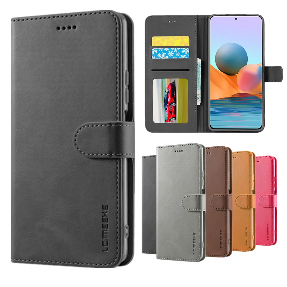 

For Xiaomi Redmi 10C Case Luxury Flip Leather Card Slots Stand Full Protective Cover for Redmi Note 10s ProMax Phone Wallet Bags