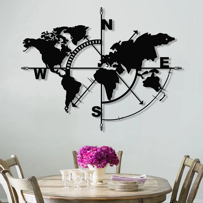 

Карта мира, черная акриловая живопись, настенный художественный декор, креативный предмет, декор комнаты, эстетические дополнительные разм...