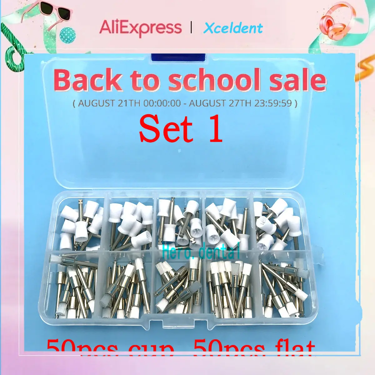 

New 80pcs dentist tool kit Pieces Dental Polishing Brush Polisher Prophy Rubber Cup Latch Colorful Buff Nylon Bristles