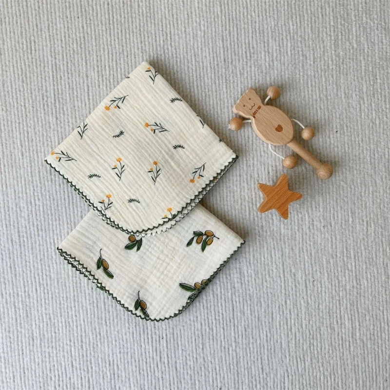 

Bib Square Face Cloth Swaddle Blanket Print Baby Muslin Towel Birthday Gift