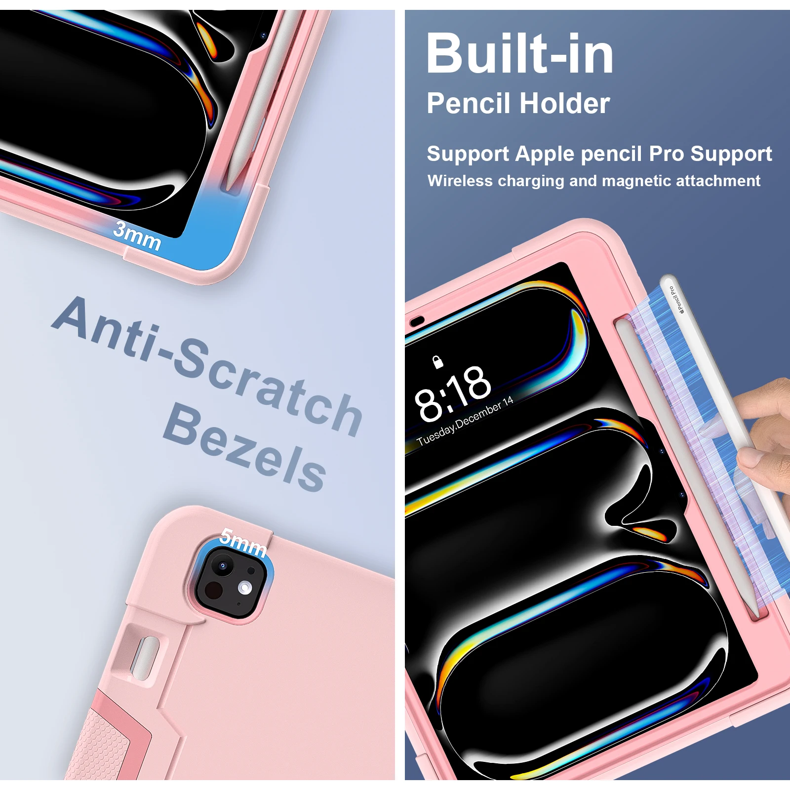 Чехол для планшета iPad Pro 2024 противоударный чехол-подставка Air 4 5 6 7 8 9 10-го