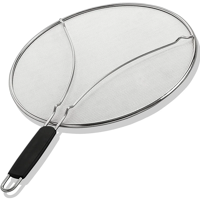 

New 13 Inch Grease Splatter Screen For Frying Pan, Protects Skin From Burns, Splatter Guard For Cooking, Keeps Kitchen Clean