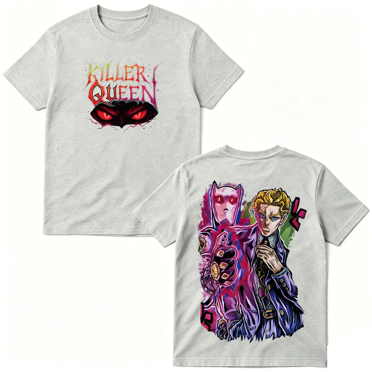 Фото Футболка с изображением Кирой Йошикаге из аниме Jojo Bizarre Adventure Killer Queen Eyes, мужская и женская модная футболка из 100% хлопка с короткими рукавами, топы №5