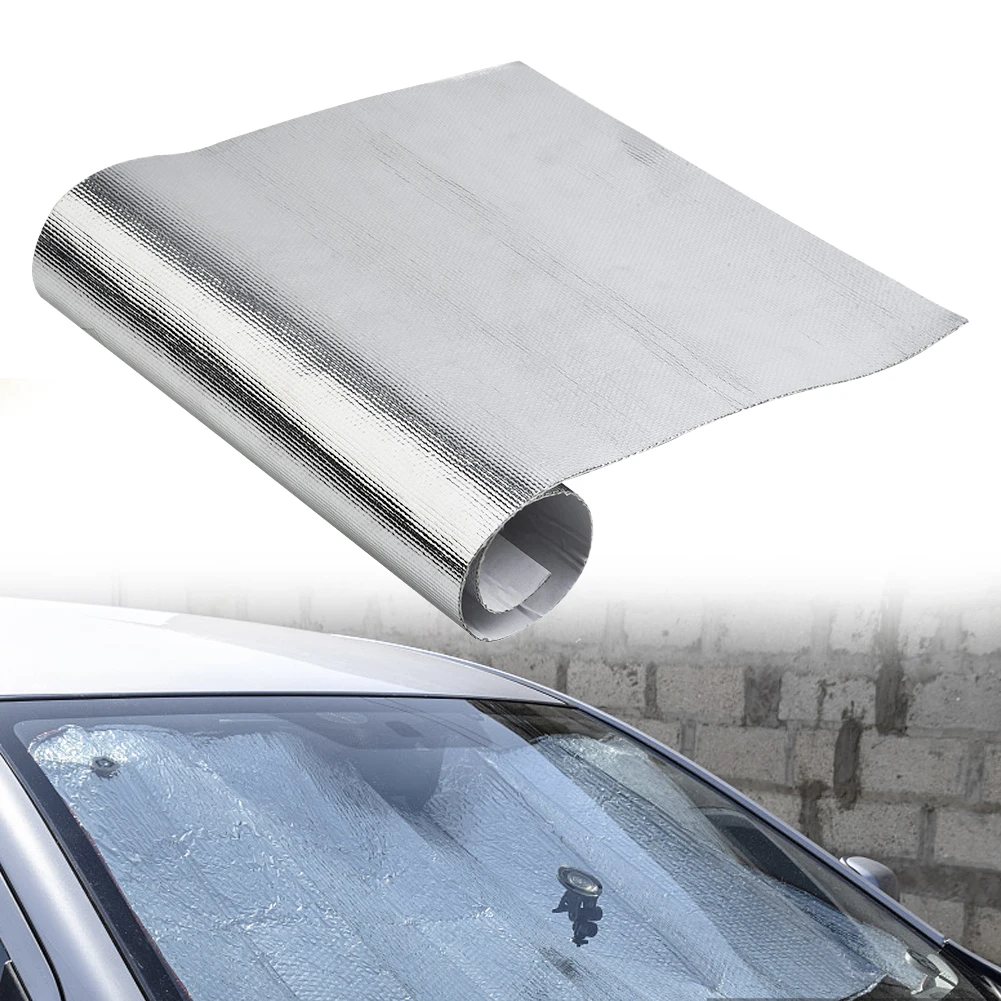 

25x50cm Aluminum Fiber Car Heat Protection Film Insulation 800 Celsius Shielding Exhaust Bonnet Engine Mat Car Interior Parts