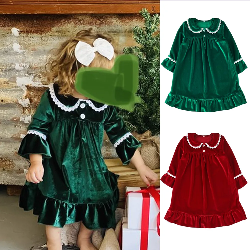 

Family Winter Red Velvet Pajamas Matching Baby Girls And Boys Nightwear Kids Children Christmas Pyjamas