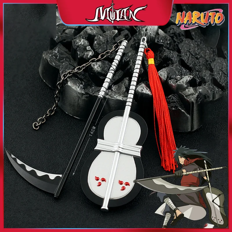 Круговой вентилятор/серп из сплава Uchiha Madara 14 см/5 5 дюйма модель для косплея аниме