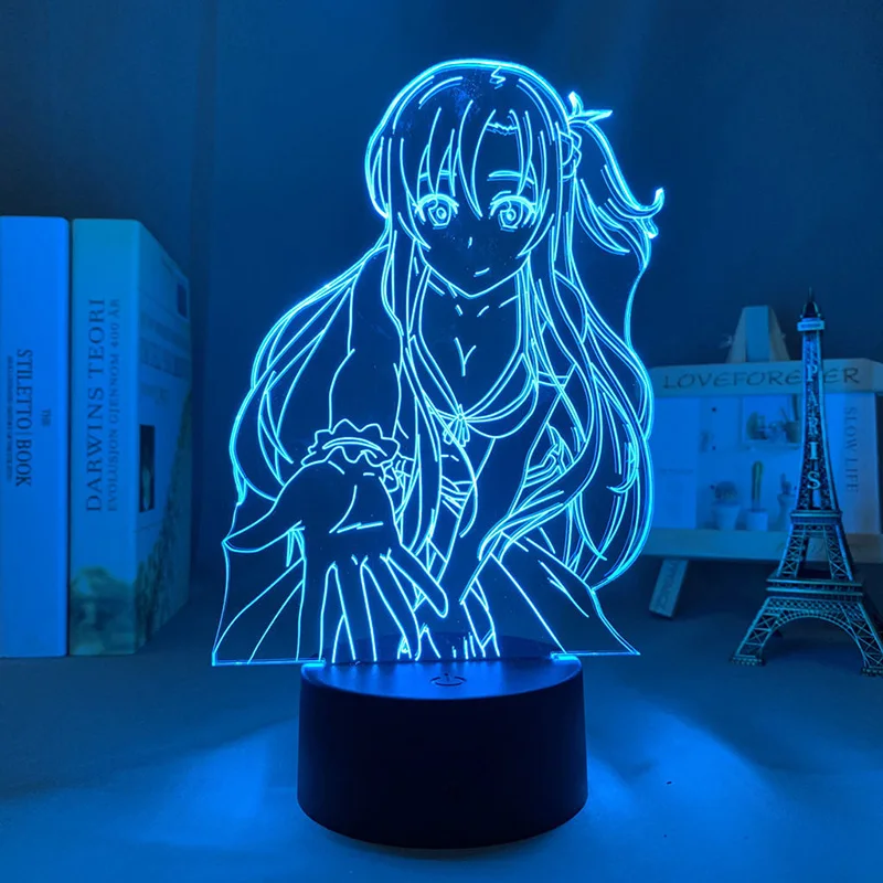 Меч искусство онлайн SAO 3d Светодиодная лампа для спальни манжет ночные