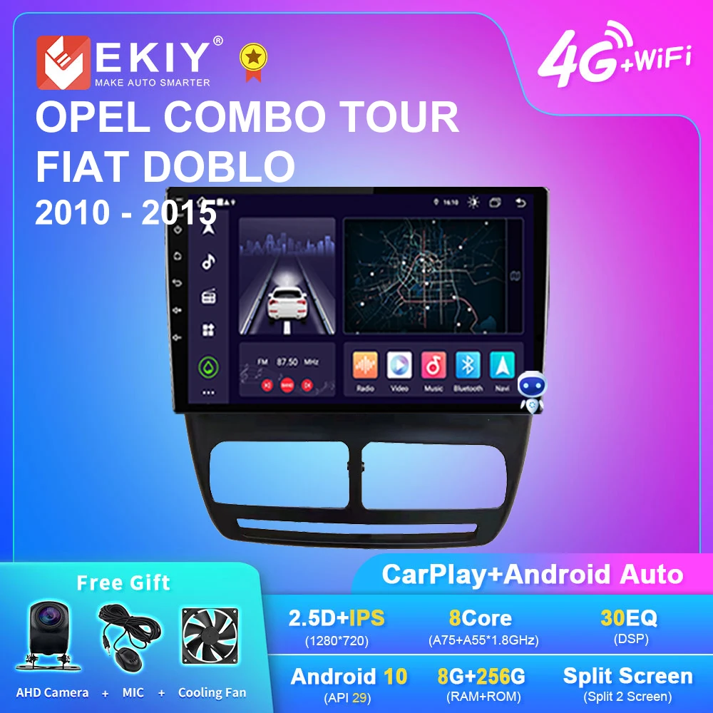 Автомагнитола EKIY X7 на Android 10 для FIAT DOBLO/OPEL COMBO TOUR 2010-2015 GPS Navi 1280*720 IPS DSP Carplay