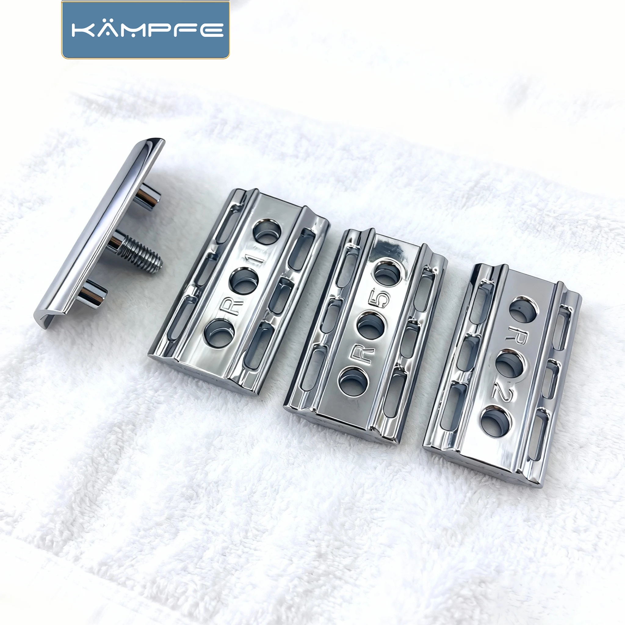 Бритва KAMPFE CNC с ручкой из нержавеющей стали, безопасная, ручная, с 3 сменными основаниями, для мужского бритья, с двойным лезвием (art.: 3920dbcb29aba) - 3920dbcb29aba