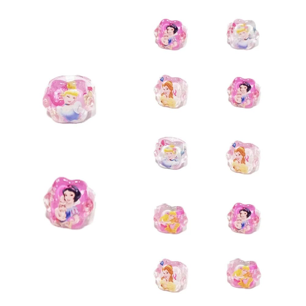 

12pc/Lot Disney Princess Rings Acrylic Crystal Minnie Mouse Party Favors Frozen Kids Finger Rings Seal Stamper Kids DIY Gifts