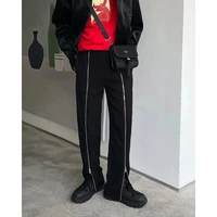 men fashion zipper split casual pants hip hop high street loose straight trousers for male 2022 new techwear harajuku sweatpants