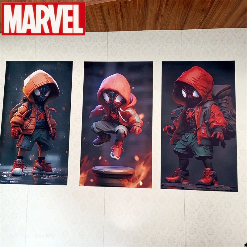 

New Product First Edition Handmade Q-edition Marvel Miles 100cmx56cm Comic Poster Oil Painting Sticker Painting Poster Gifts