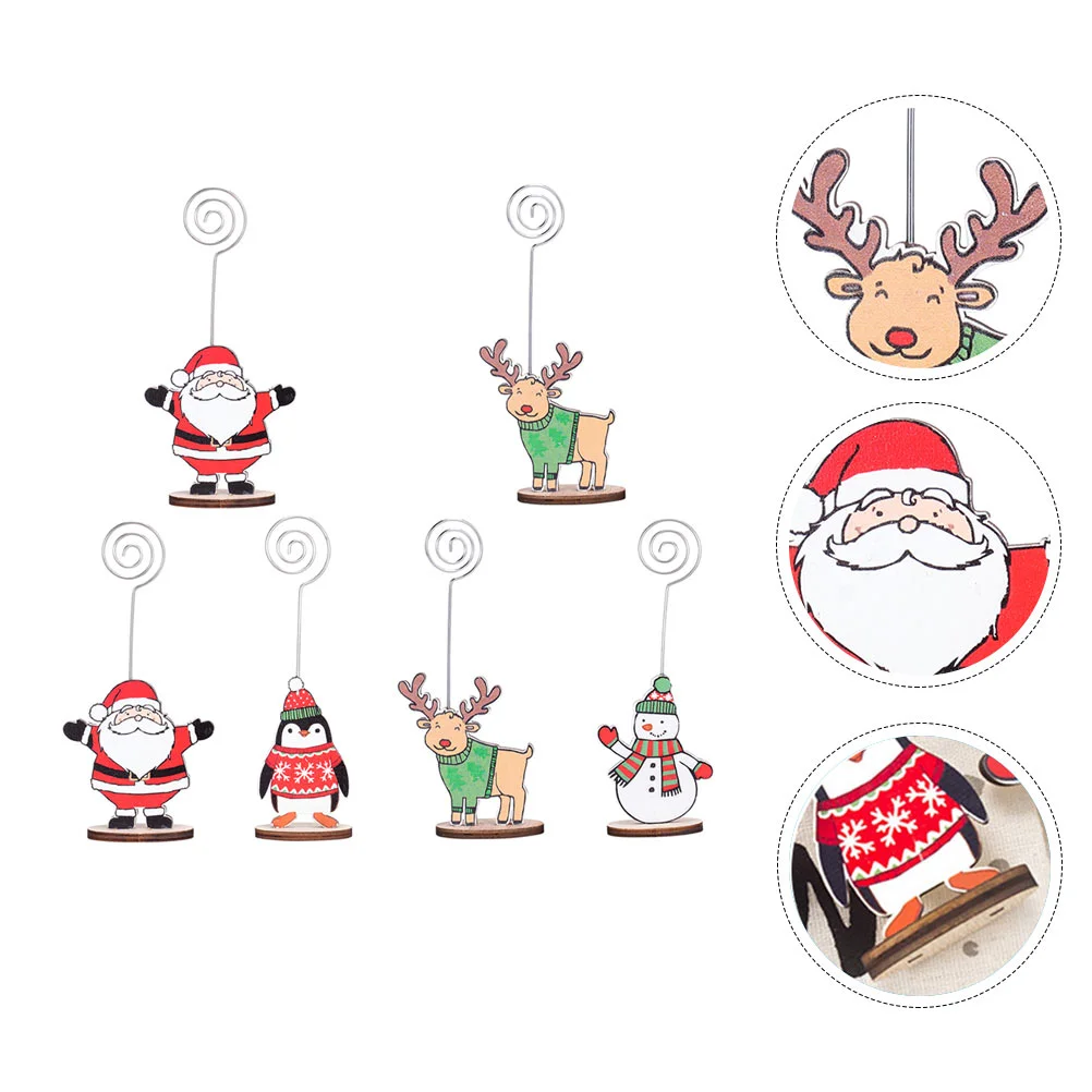 

Holder Table Christmas Clip Photo Holders Xmascard Wire Decorations Picture Signs Message Note Wooden Memo Wood Tag Name Stand