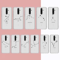 twelve constellations phone case for samsung s20 s10 lite s21 plus for redmi note8 9pro for huawei p20 clear case