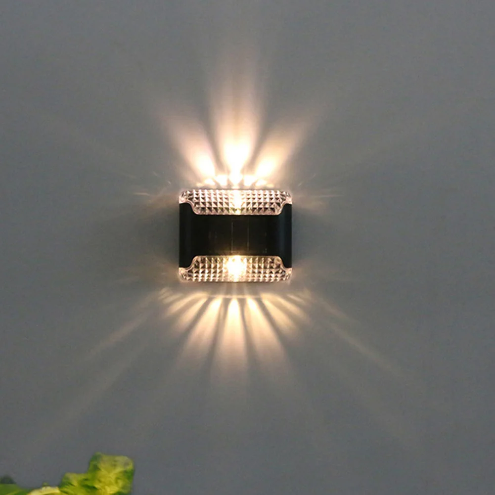 

Светодиодное наружное освещение, 4 шт., сенсорный выключатель, декоративная настенная лампа на солнечной батарее, легкая установка, пластмассовое украшение для сада