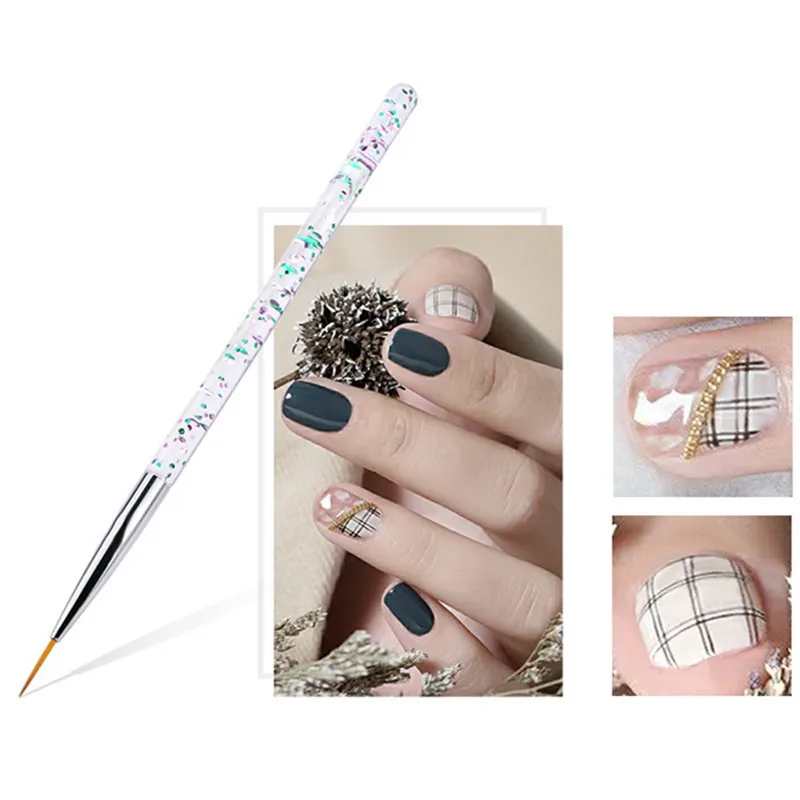 

3Pcs Acrylic French Stripe Nail Art Liner Brush Set 3D Tips Manicure Drawing Brush Liner Brush Pen UV Gel Brushes Painting Tools
