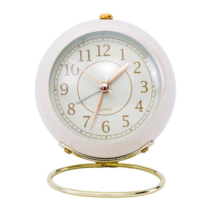 Non Ticking Gentle Wake Clock With Light Battery Operated Simply Design For Bedside Bedroom