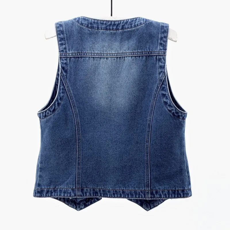 Женский винтажный джинсовый жилет короткая облегающая куртка без рукавов