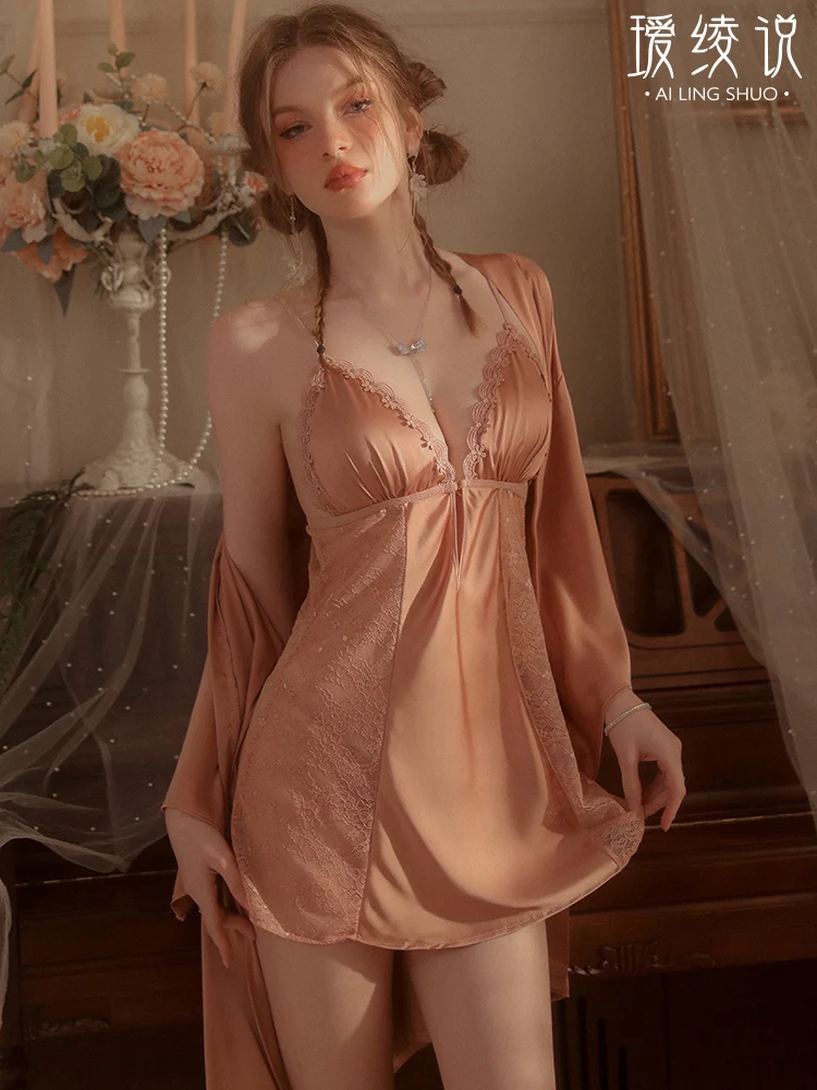 

Пикантная Женская Весенняя Пижама большого размера с поясом