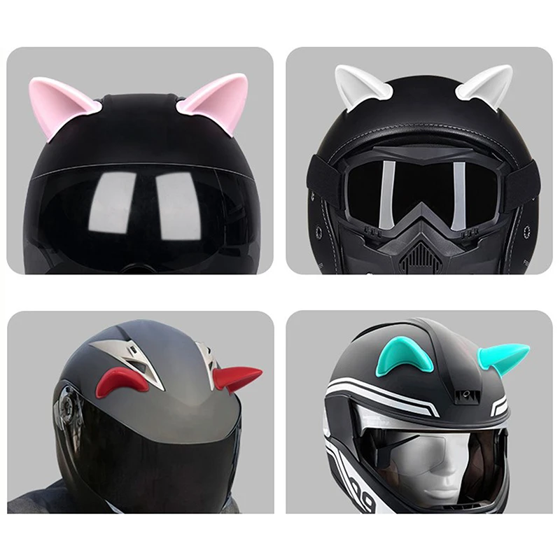

Cute Helmet Cat Ears Decoration 2 pcs Helmet Styling Strong Adhesive Stickers