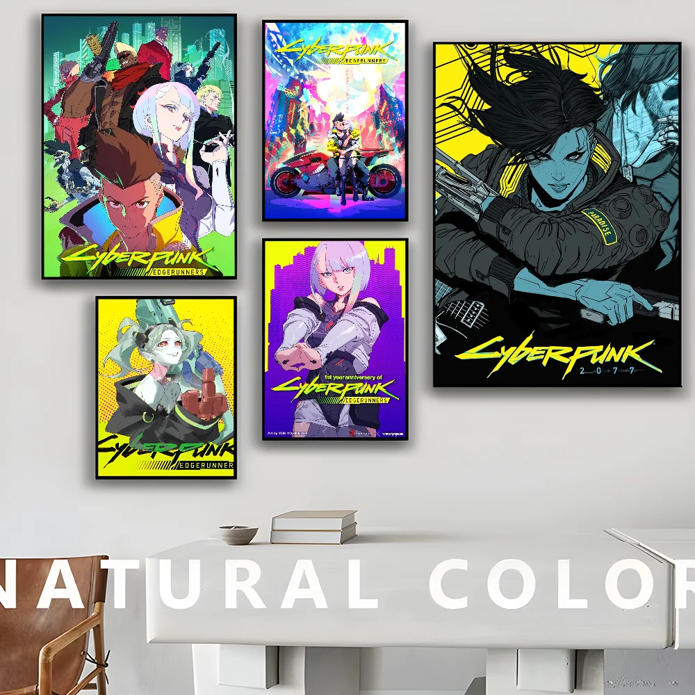 Аниме C-Cyberpunk E-Edgerunners классический винтажный постер HD качество настенное