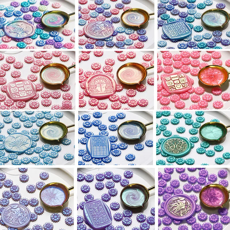 

500g New Aurora Wax Grains Flashing Sealed Wax Material DIY Greeting Card Wedding Invitation Sealing Decor Student Stationery