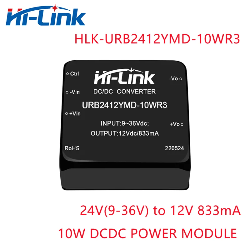 

Hi-Link Новый Официальный Φ 10W DC/DC преобразователь от 24V до 12V 833mA выход горячая Распродажа DC импульсный модуль питания