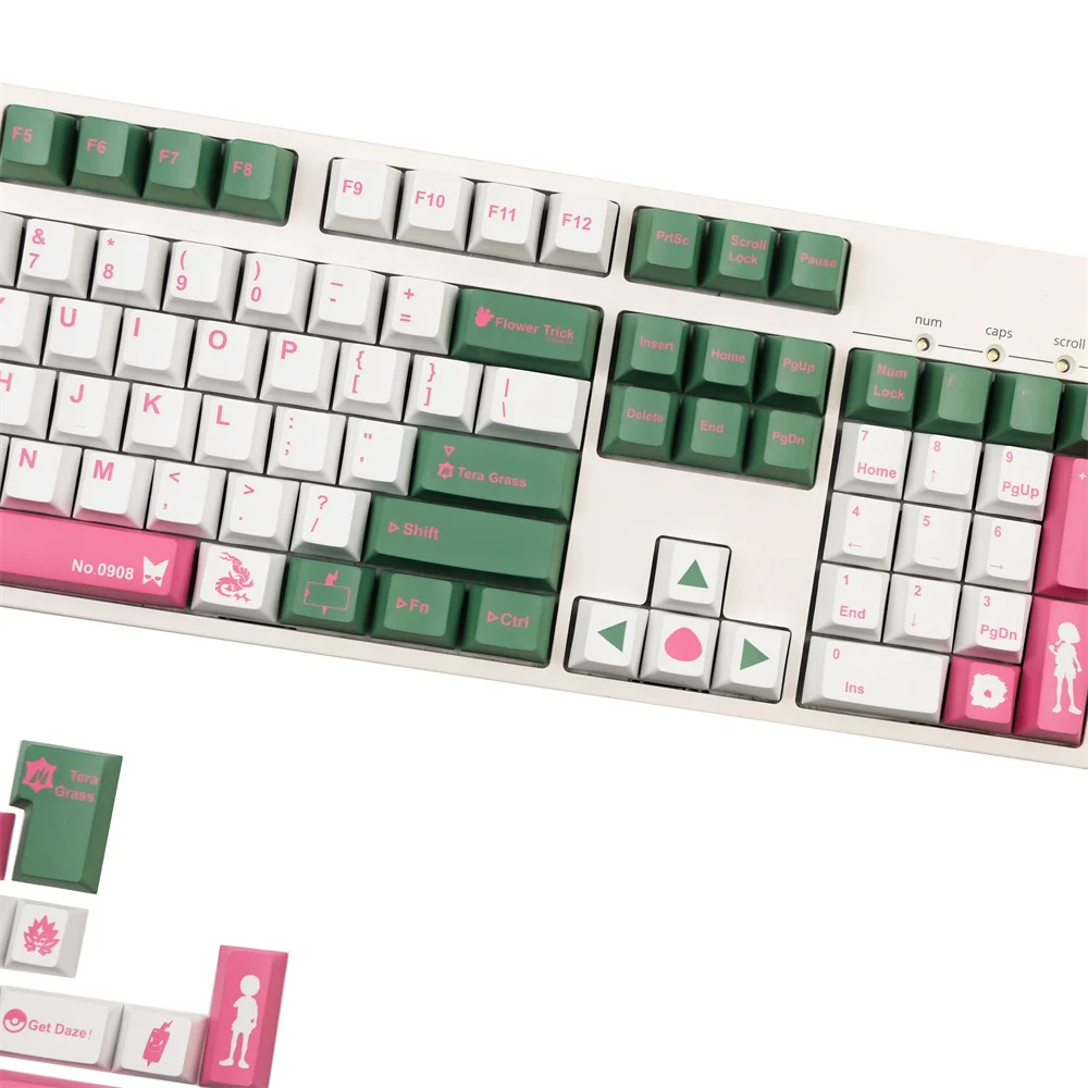 Колпачки для клавиатуры с 142 клавишами на заказ красные зеленые английские