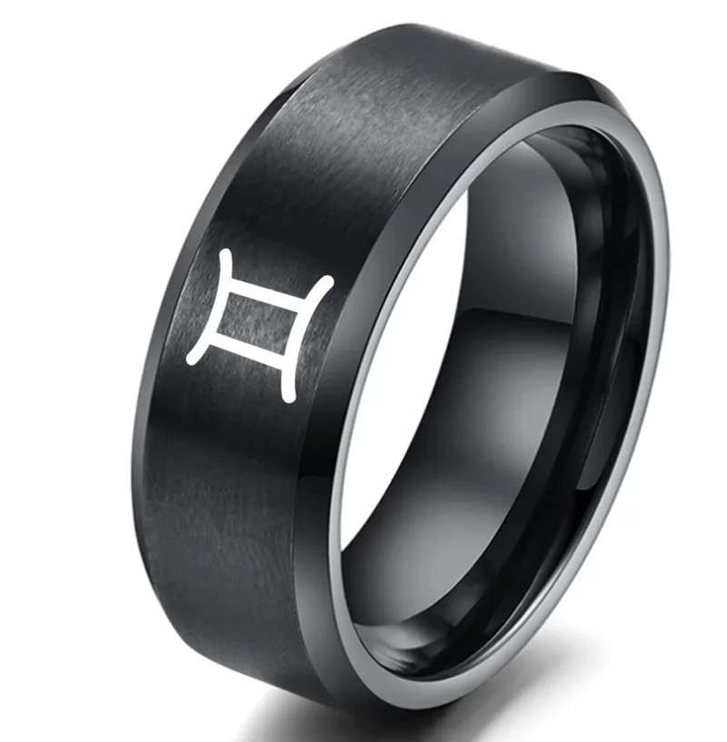 Персонализированное кольцо со знаком зодиака 12 Овен Телец Близнецы Рак Дева Весы