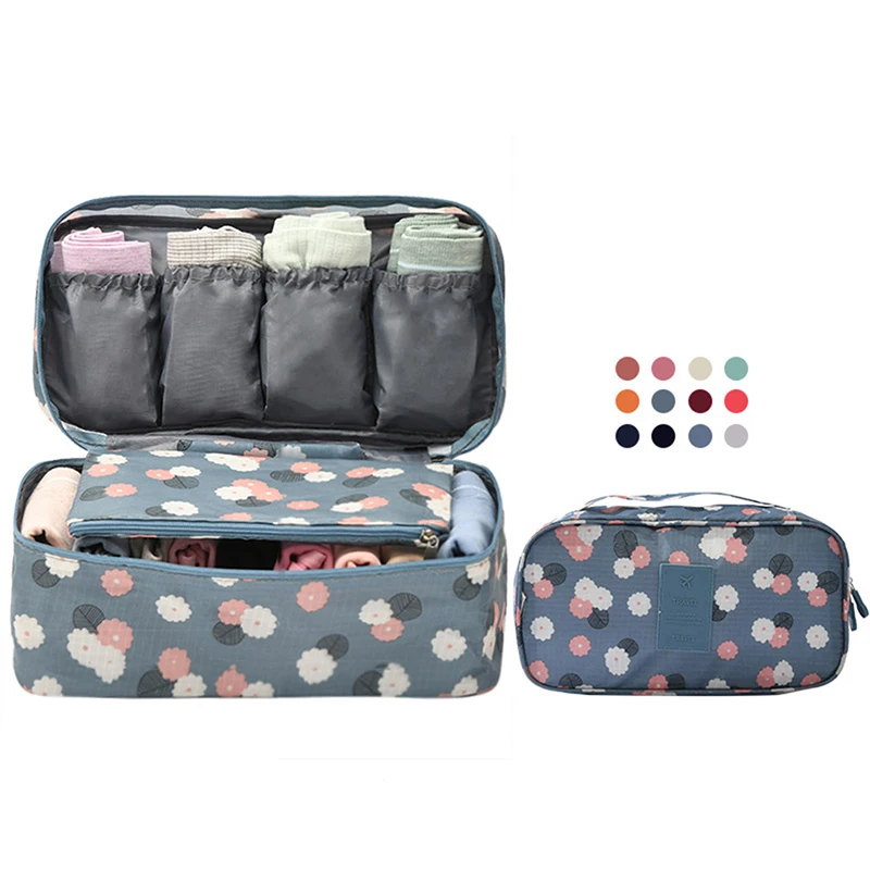 

Travel Underwear Storage Bag Women Foldable Divider Organizer Bra Box Travel Necessity Folding Cases Necktie Socks Underwear