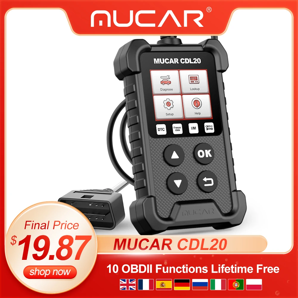 

MUCAR CDL20 OBD2 Car Scanner Lifetime Free Auto Diagnostic Tool For All Cars Code Reader Automotive Diagnosis Engine System