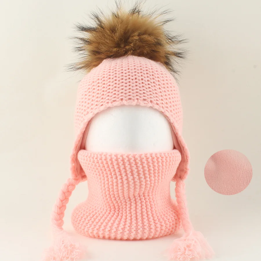 Фото Кепка на голову Hugger Toque, чулки, часы, детская натуральная меховая шапка, шарф, осень-зима, флисовая теплая шапка для мальчиков и девочек, 2 м70 №4