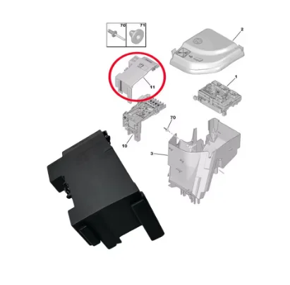 Фото Модуль защиты аккумулятора 6500GS Fuse BPGA Box, верхняя крышка для Peugeot 308, 308CC, 3008, RCZ, Citroen C4 Grand Picasso №1