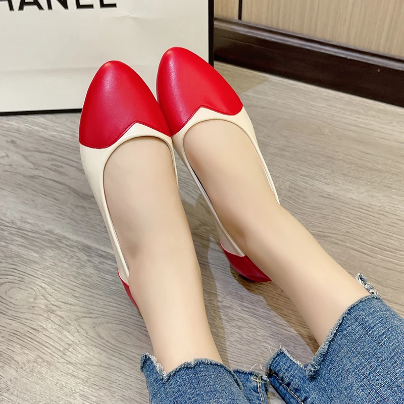 2023 New Fashion Classic Soft Flat Shoes for Women Pointed Toed Shallow Single Shoe Women Mixed Colors Flats Female Zapatos Para