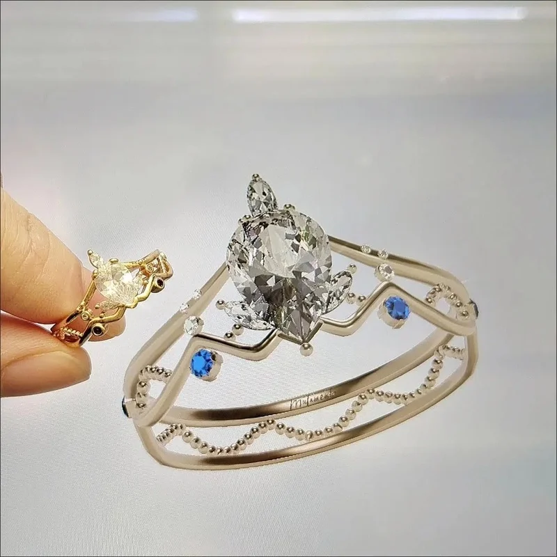 

Tears of Themis Ring Marius Artem Vilhelm Raven Proposal Rings for Women Wedding Jewelry Fashion Sparkle Zircon Rings Accesorios