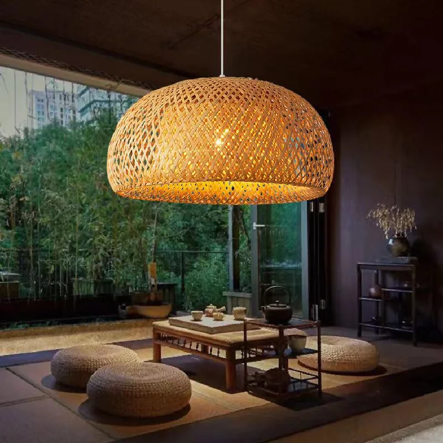 

100% hand woven bamboo chandelier, suitable for hotel, garden, dining room, living room, pure hand chandelier