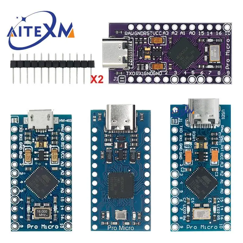 10 шт. MICRO/TYPE-C USB ATMEGA32U4 PRO MICRO Module 5V 16MHz Board Для Arduino ATMEGA32U4-AU/MU Controller заменить Pro Mini |