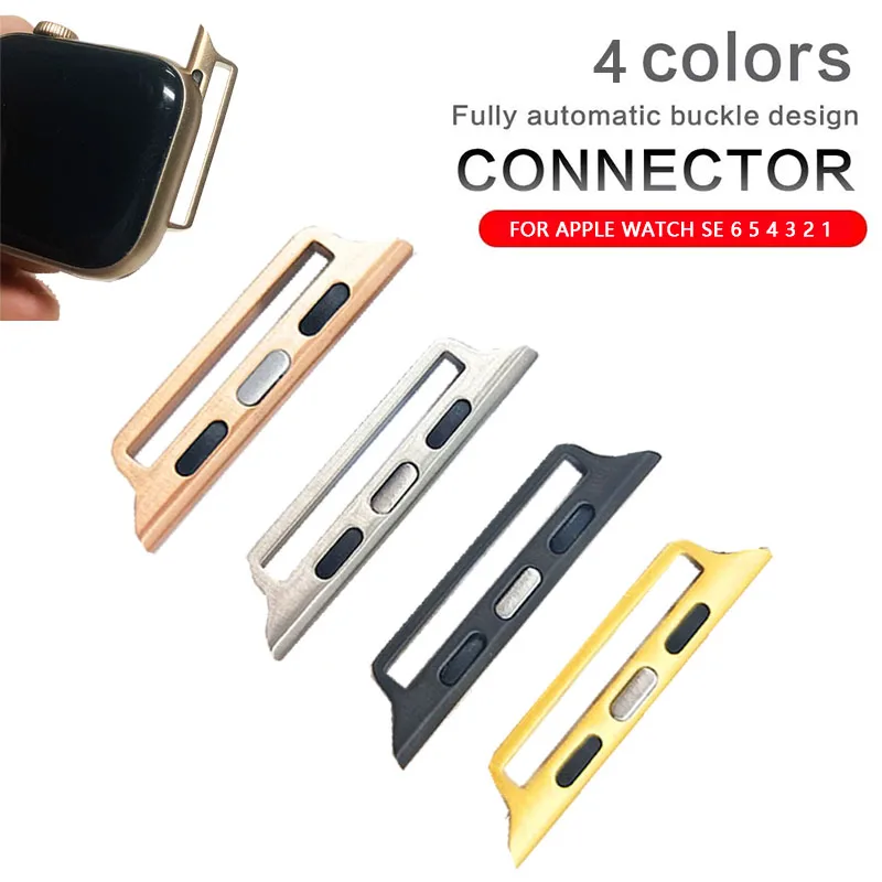 

Stainless Steel Adapter connector For Apple Watch band serie 6 SE 5 4 3 2 1 for iwatch strap 42 38 44 40mm accessories Wholesale