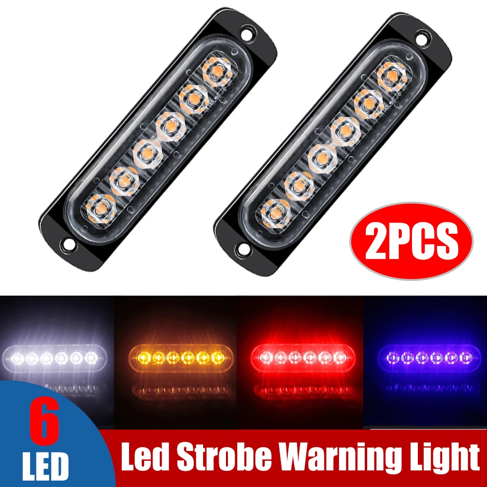 

6Led Emergency Light Stroboscopes 12v 24v LED Lights Truck Police Flasher Wireless Car Emergency Beacon Strobe Lights For Cars