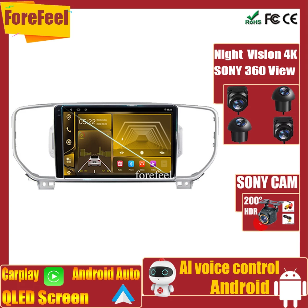 

7862 экран для Kia Sportage 4 QL 2016 - 2018 Android видеоплеер навигация GPS ЦП Bluetooth стерео головное устройство Авторадио ТВ