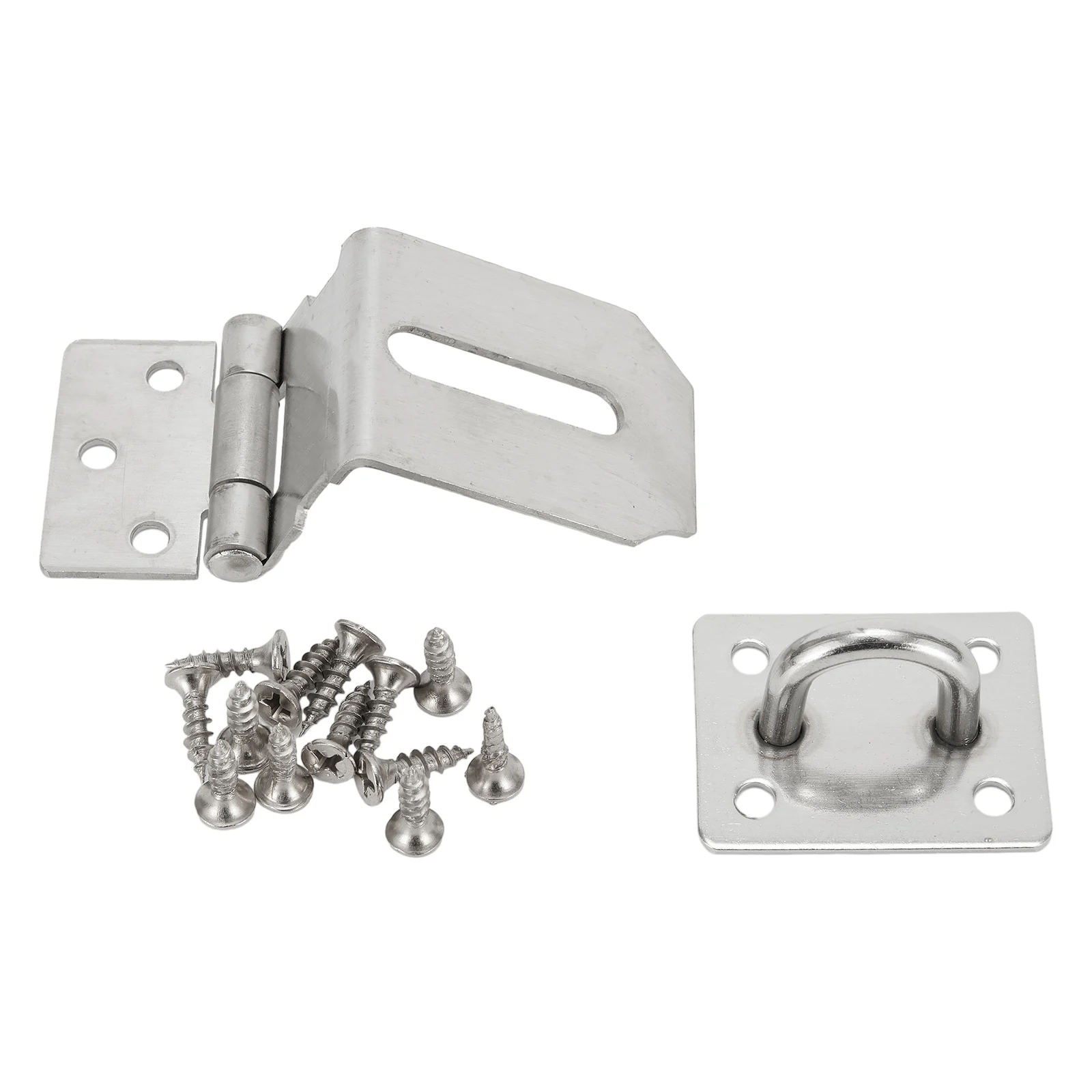 

Protect Your Belongings with Stainless Steel Latch Lock Hasp and Staple, Long Lasting and Sturdy, Suitable for Doors and Sheds