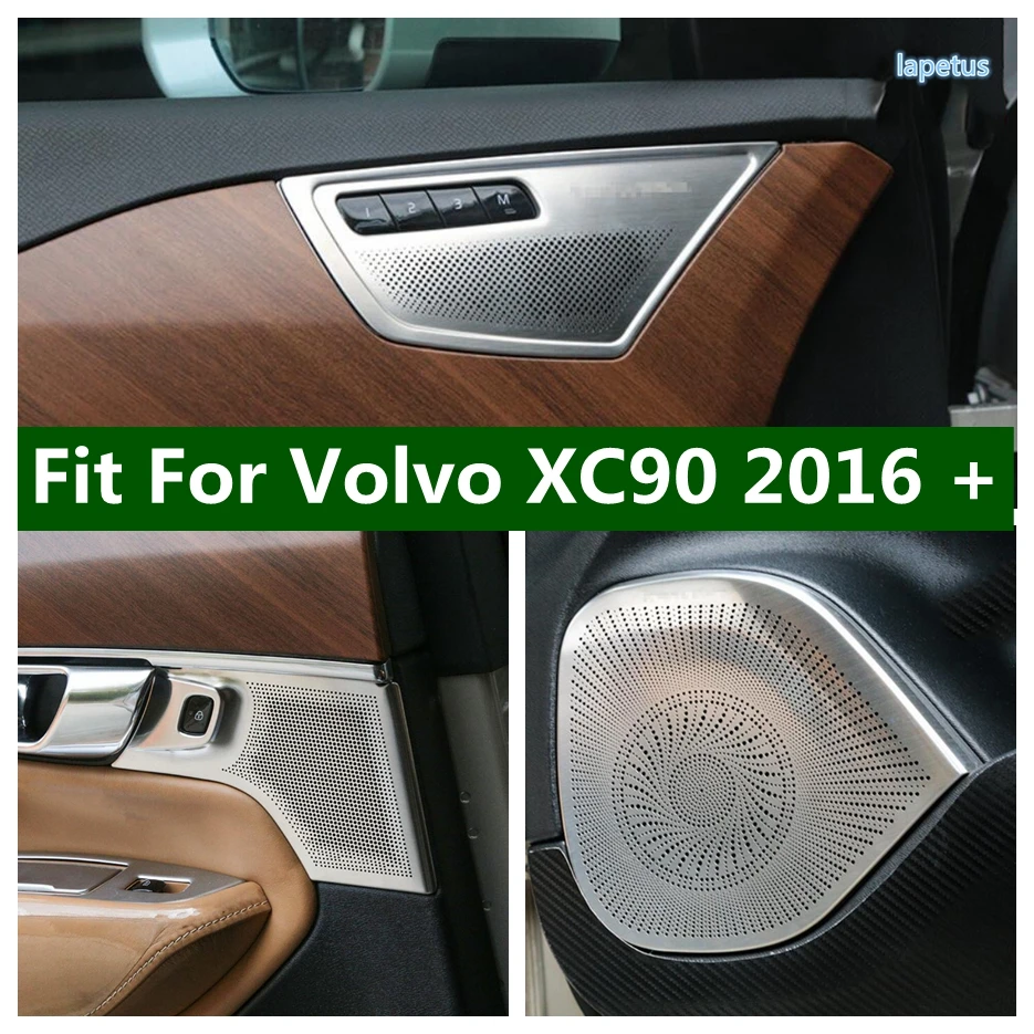 Stainless Steel Exterior Accessories Car Audio Speaker Cover Trim Door Loudspeaker Panel Sticker Fit For Volvo XC90 2016 - 2022