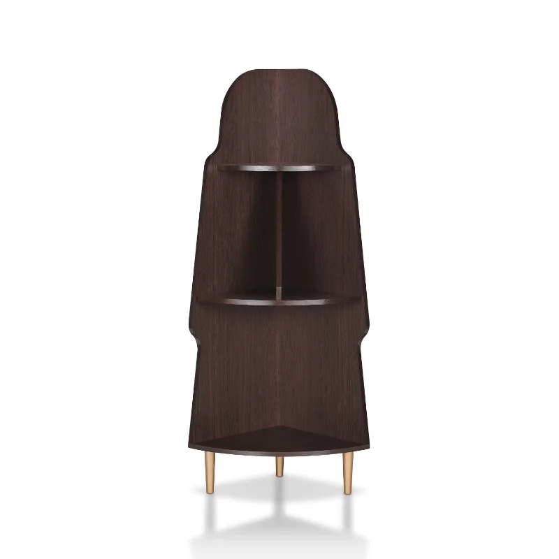 

Furniture of America Ona Rustic 3-Shelf Corner Bookshelf, Reclaimed Oak