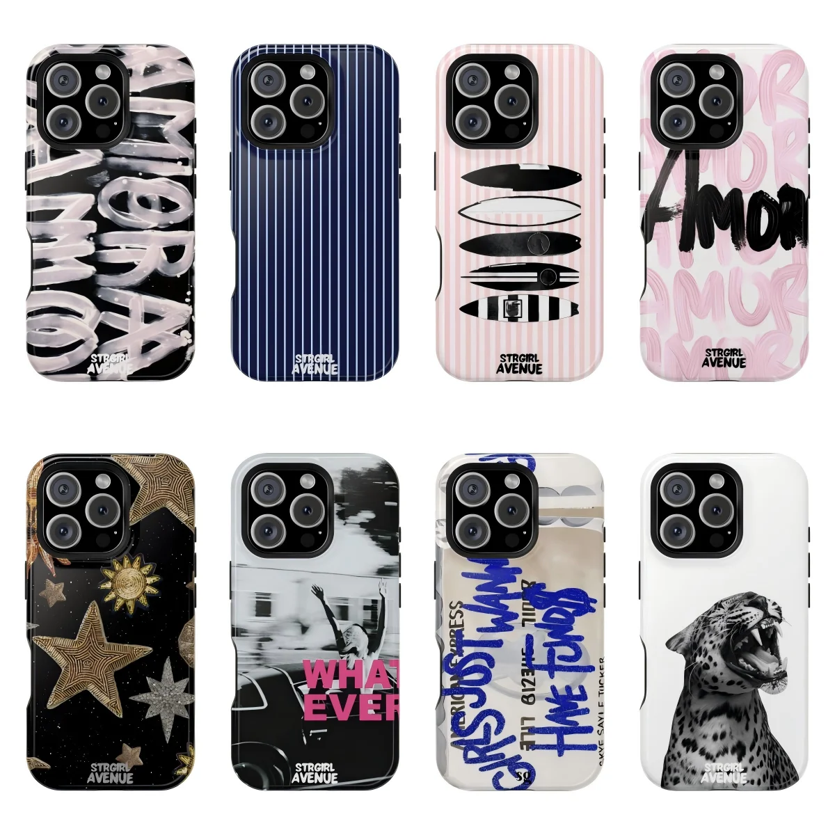 Фото Роскошный чехол Y2K Strgirl Amor Pink Noir для iPhone 17 16 15 14 13 12 11 Pro Max Air Plus, двухслойная задняя крышка класса люкс №1