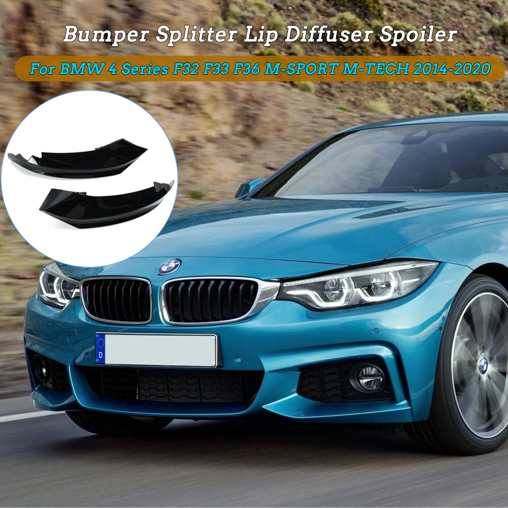 2pcs MP Style Front Bumper Lip Spoiler Splitters For BMW F32 F33 F36 4 Series 2014 - 2020 M-Sport M-Tech (M Sport Models Only)