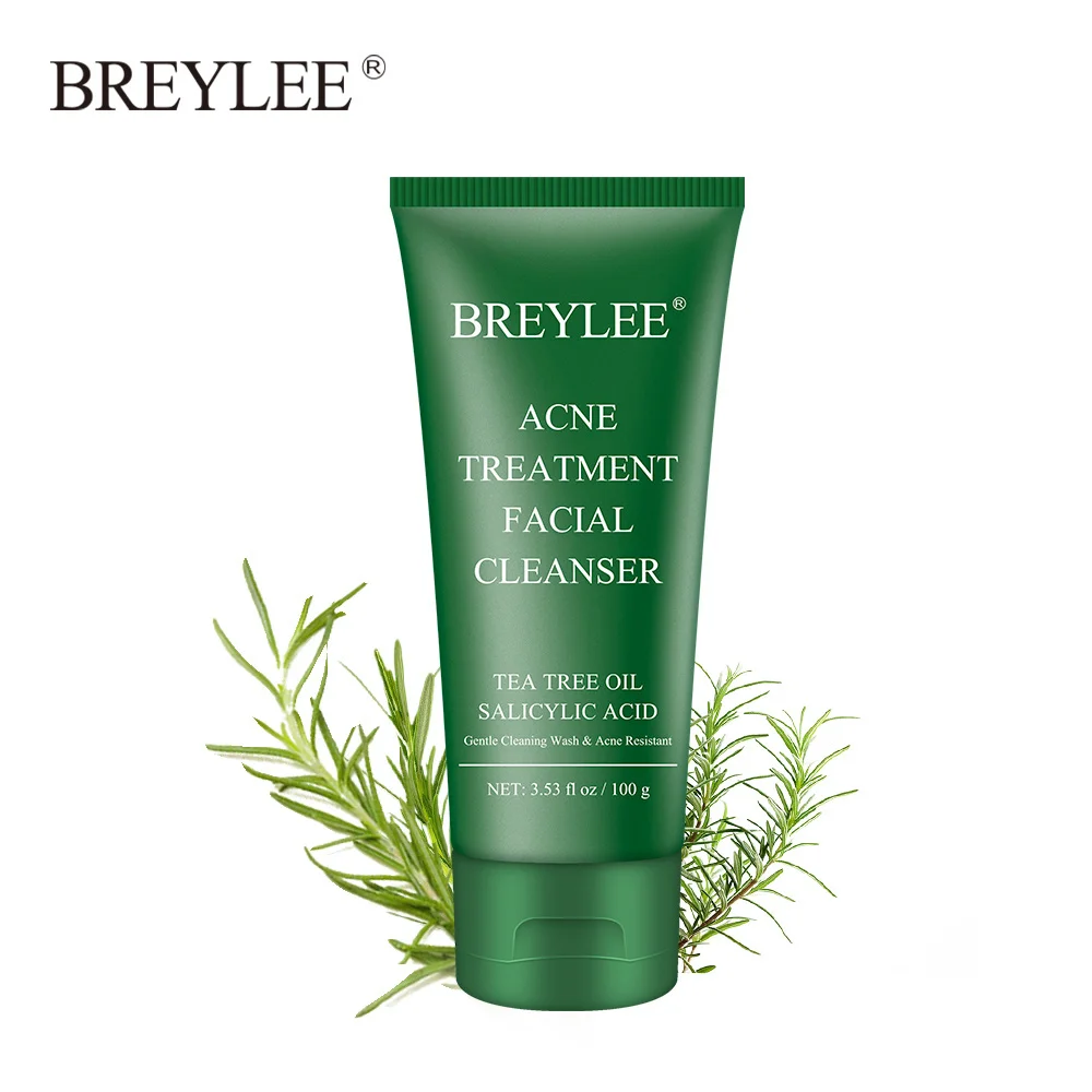 

BREYLEE Facial Cleanser Clean Shrink Pores Soothing Oil Control Remove Blackhead Acne Treatment Moisturizing Skin Care 100g